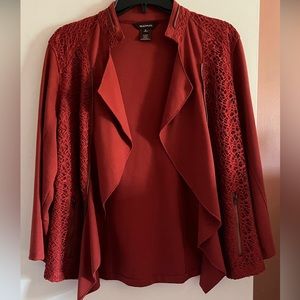 Red Lace Moto Blazer
